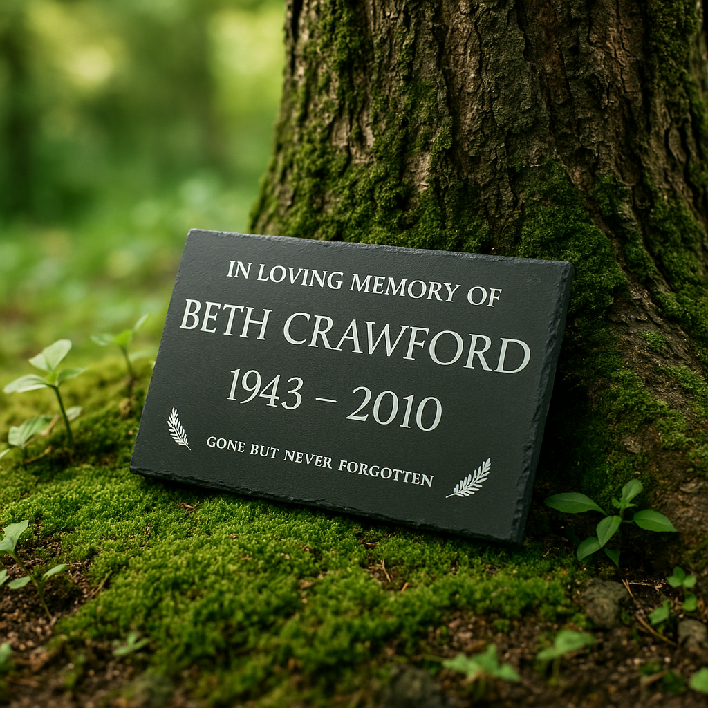 Personalized Memorial Plaque – Engraved Slate Remembrance Gift