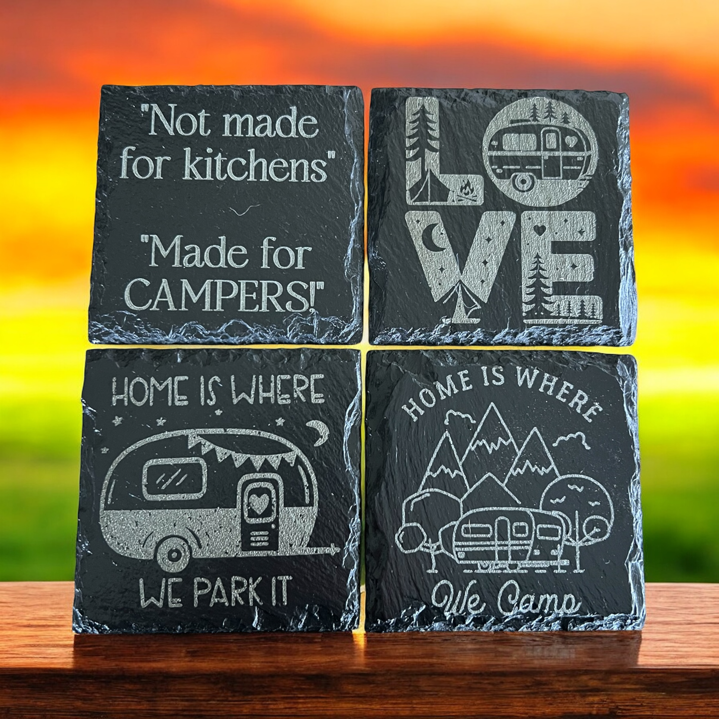 Caravan / Camper Inspired Drink Coaster Set