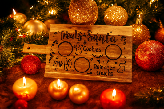 Engraved Treats for Santa Board – Christmas Eve Cookies & Milk Tray