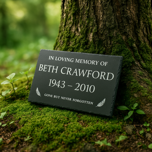 Personalized Memorial Plaque – Engraved Slate Remembrance Gift