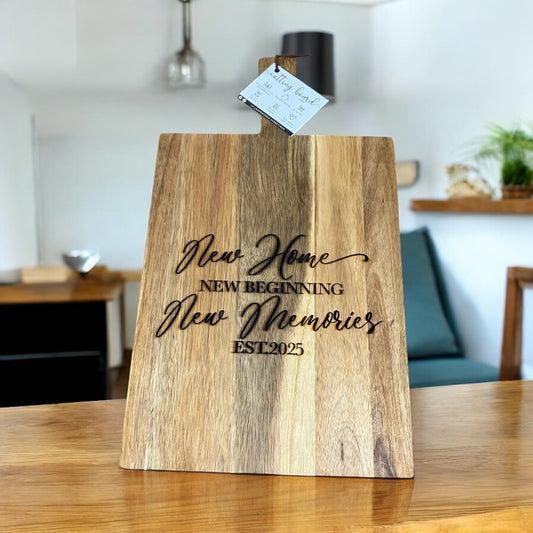 New Home Engraved Cutting Board Gift for Housewarming or Settlement EST 2025